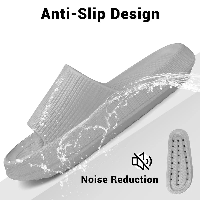 Women Men Cloud Slippers Comfort Pillow Slide Sandals Bathroom Beach Home Shoes