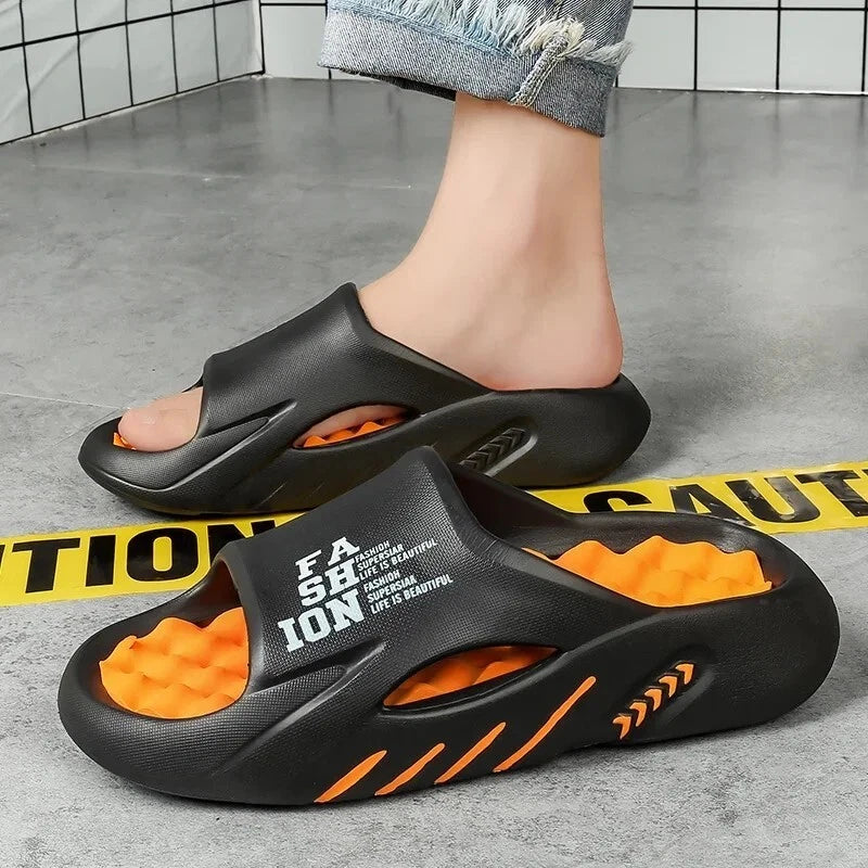 2025 Men's New Summer Massage Slippers Sandals Slides Soft EVA Beach Shoes Gift
