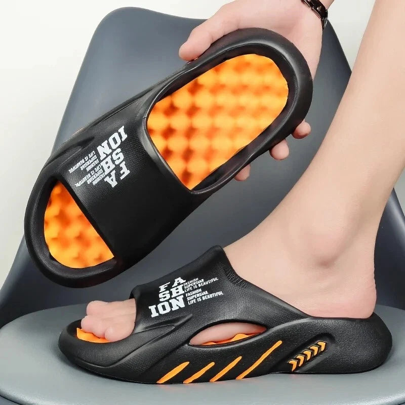 2025 Men's New Summer Massage Slippers Sandals Slides Soft EVA Beach Shoes Gift