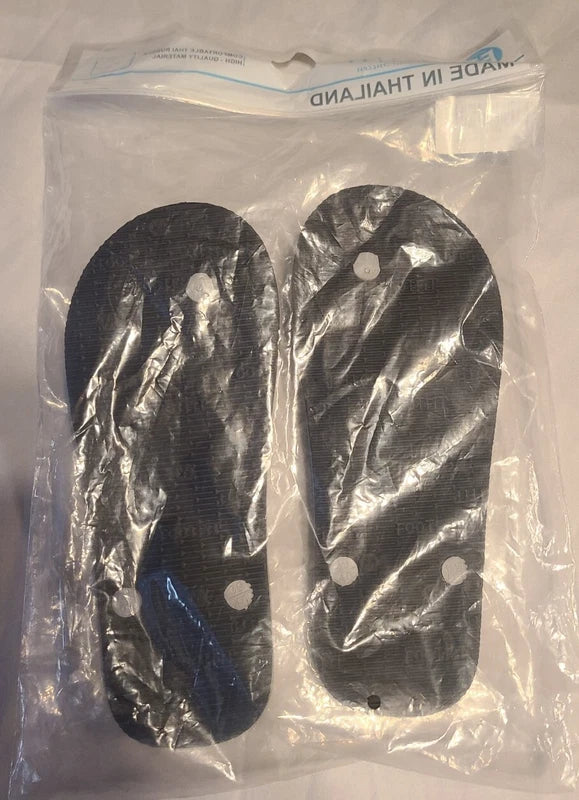 FootFit Us Size 7 Grey Black Printed Design Flip Flop Men's Slipper