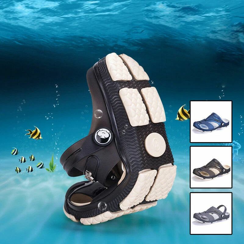 Summer Men Beach Hollow out Sandals Flip Flops Slippers Flat Heel Casual Shoes