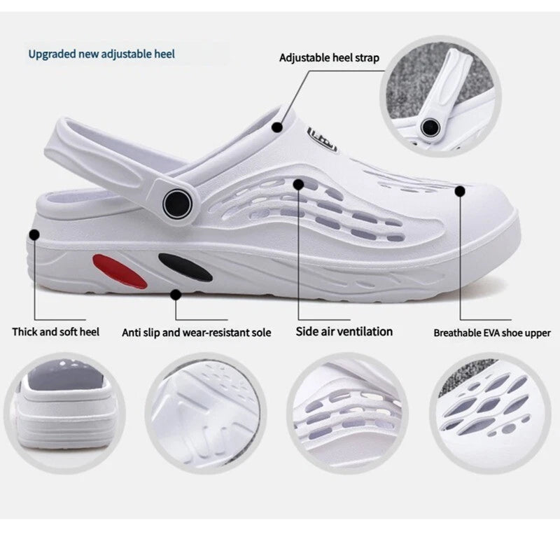 Men Garden Shoes Slip-on Outdoor Beach Slippers Sandals Lightweight Breathable