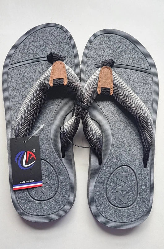 ZVA Mens Comfort Flip Flops Thong Sandals with Arch Support Slippers Size 11