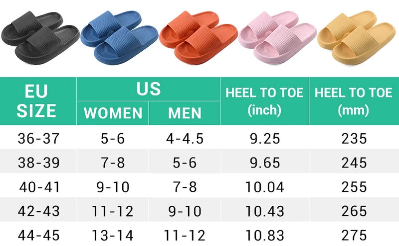 Women Men Cloud Slippers Comfort Pillow Slide Sandals Bathroom Beach Home Shoes