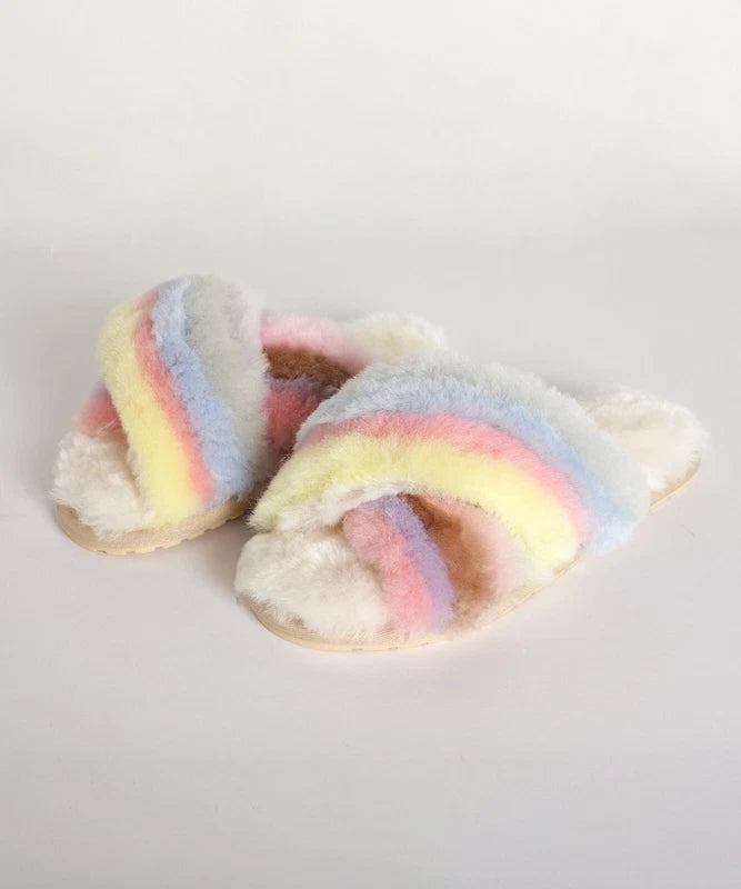 🔥BLOWOUT SALE!🔥 EMU Australia Mayberry Rainbow Pastel Slippers Sizes 6 7 8 9🔥