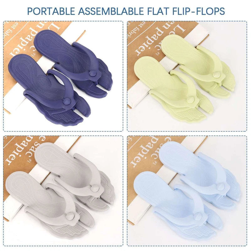 Portable Folding Flip Flops Sandals Slippers Non-Slip Travel Beach Assemblable