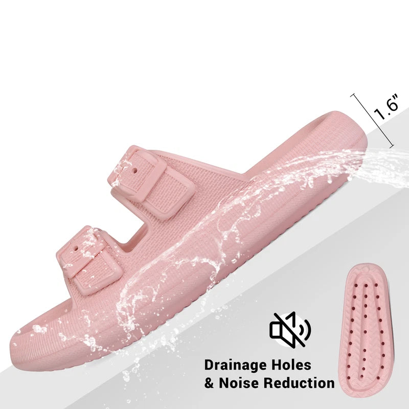 Women Men Cloud Slide Sandals Water Slippers Thicken Sole Bathroom Shoes US Size