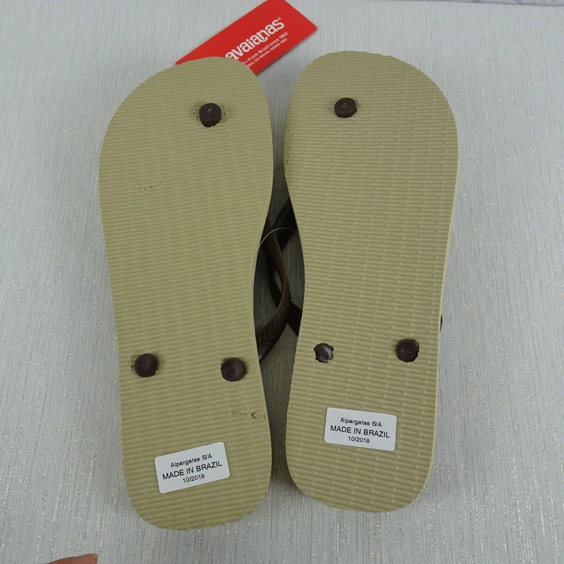 New HAVAIANAS Flip Flop Hype Tropical Sunset Brazil Sandals Slip-On Men's 13 $38