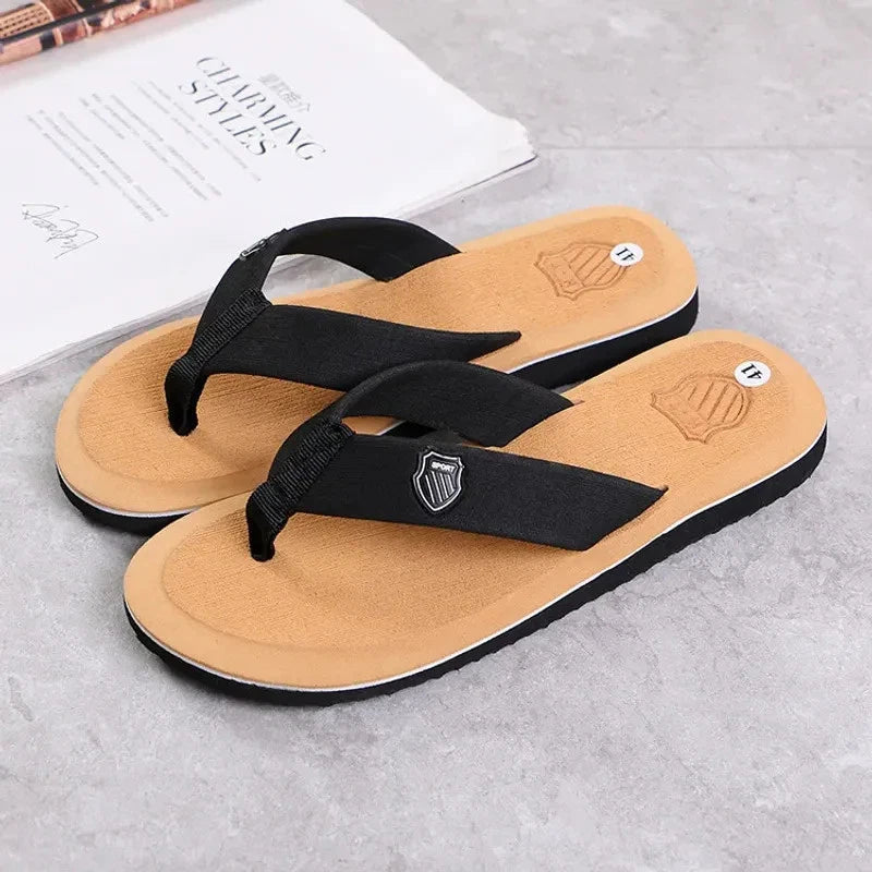Casual Flip Flops For Men Slippers Beach Sandals Summer Non-Slip Flat Slides Men