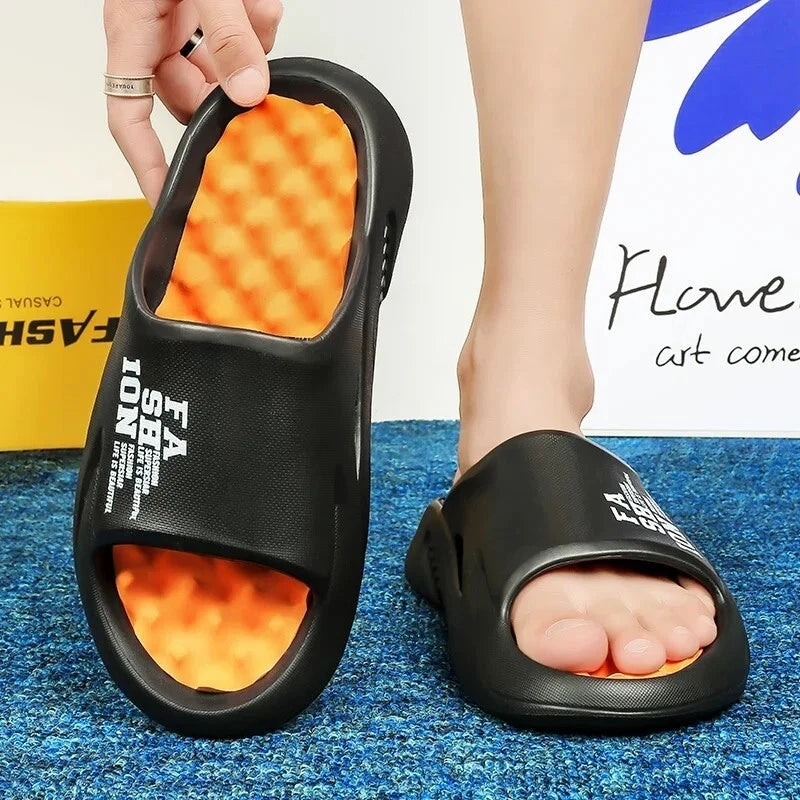 2025 Men's New Summer Massage Slippers Sandals Slides Soft EVA Beach Shoes Gift