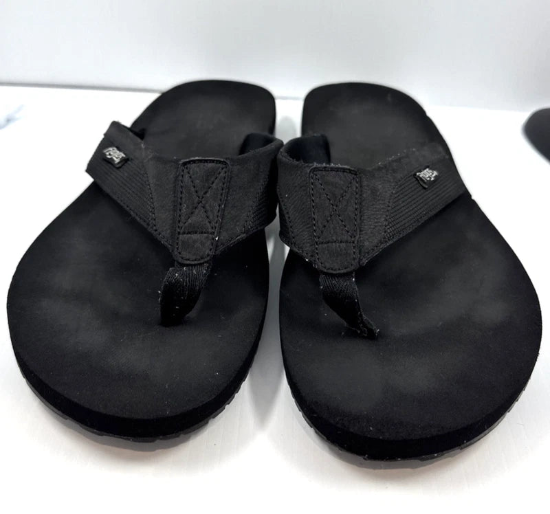 Flojos Men’s Black Foam Thongs Size 13 Casual Slip-On Beach Slippers Comfortable