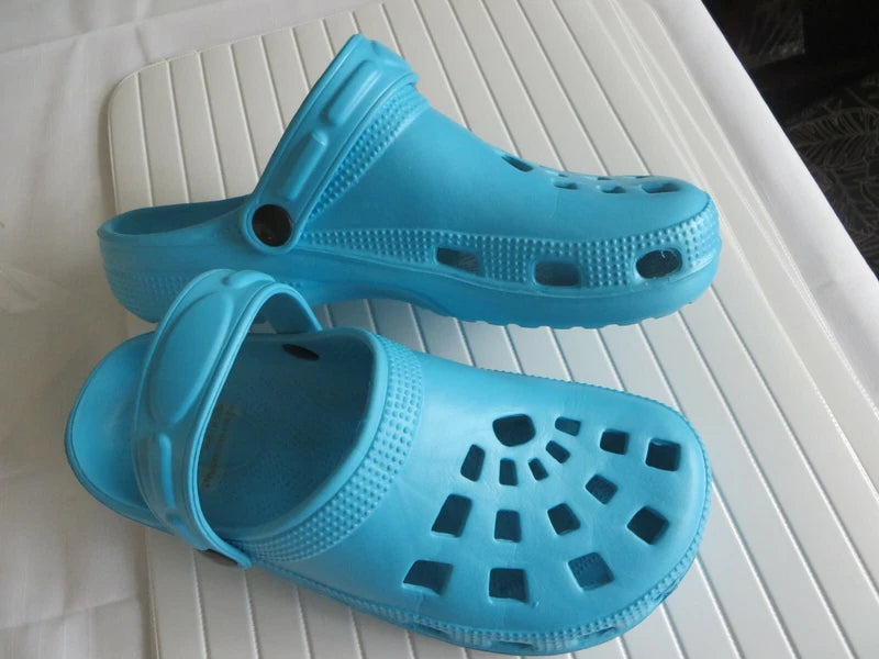 WOMEN  Slip On Garden Mules Clogs Sandals Beach Slippers Shoes SIZE 9M TURQUOISE