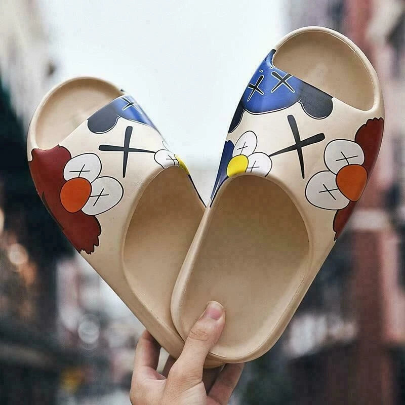 2023 Summer Slides Breathable Beach Sandals Flip Flops Mouth Mens Soft Slippers