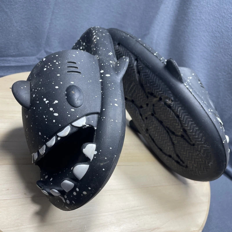 Shark Orca Slide Summer Beach Sandal Slipper Fun Silly Party Adult 40-41 M7 W9.5