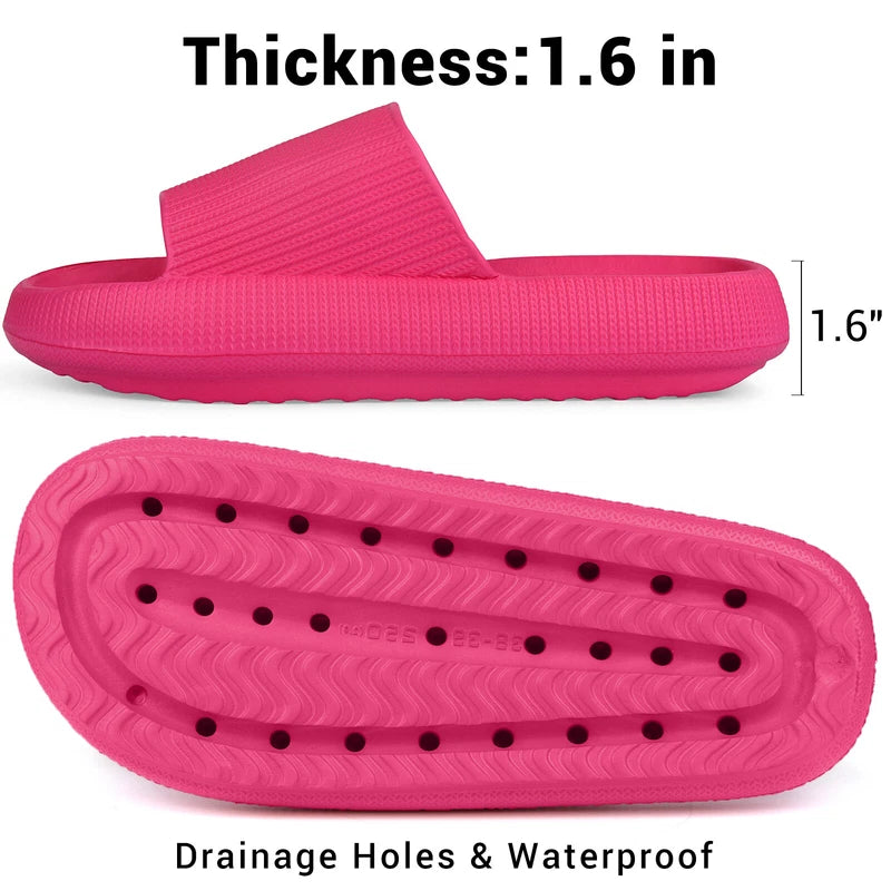 Women Men Cloud Slippers Comfort Pillow Slide Sandals Bathroom Beach Home Shoes