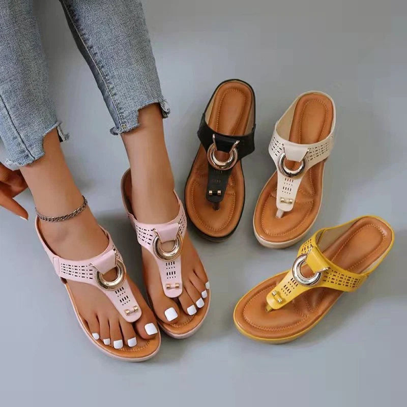 Mid-Wedge Women Orthopedic Sandals Casual Shoes Flip Flops Anti-Slip Slippers US