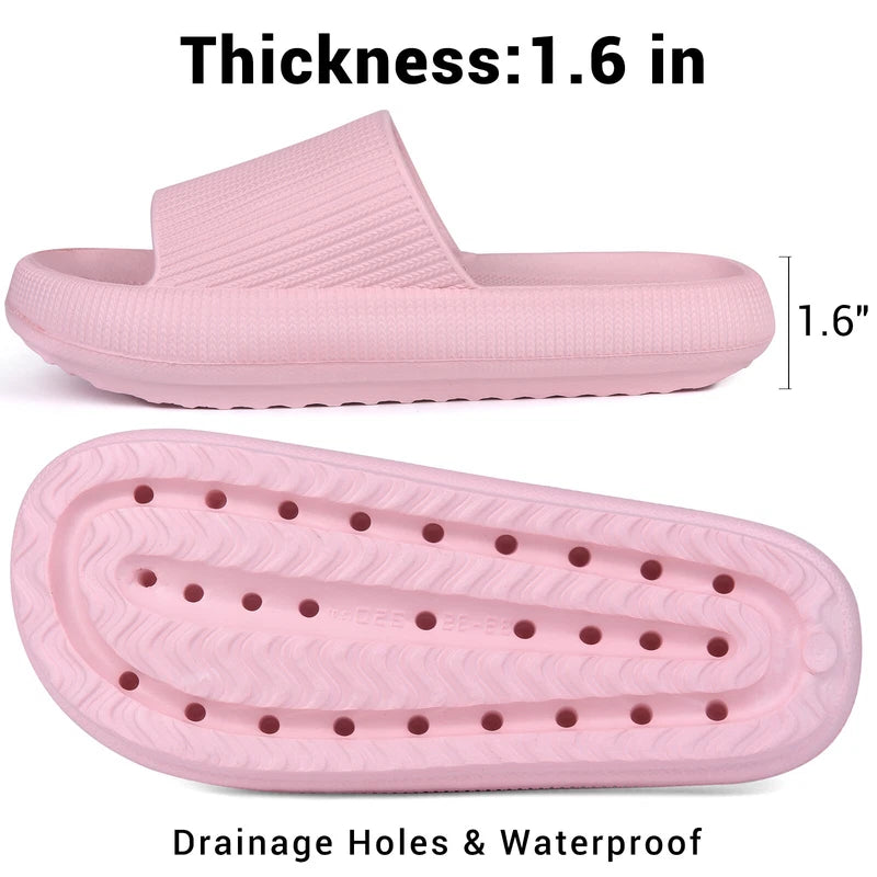 Women Men Cloud Slippers Comfort Pillow Slide Sandals Bathroom Beach Home Shoes