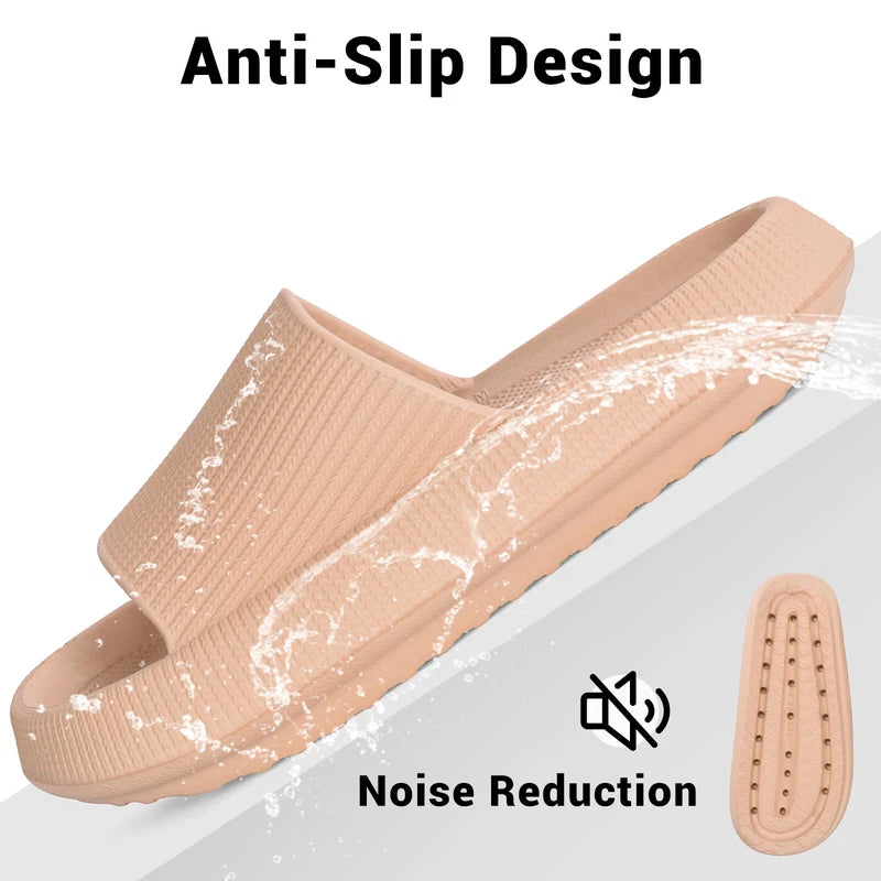 Women Men Cloud Slippers Comfort Pillow Slide Sandals Bathroom Beach Home Shoes