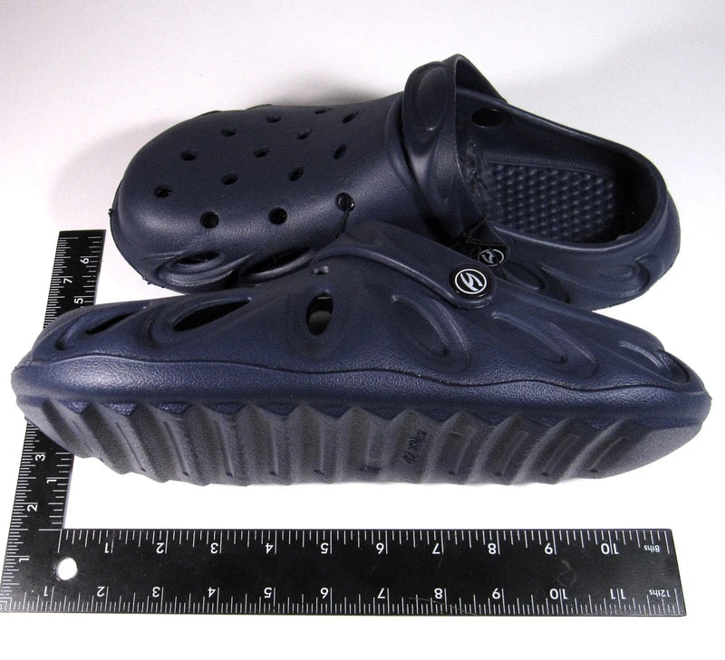 Men (9M) Hollow Out Sandals Light Beach Slippers Dark Blue Vented Clogs
