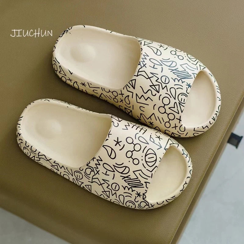 2023 Summer Slides Breathable Beach Sandals Flip Flops Mouth Mens Soft Slippers