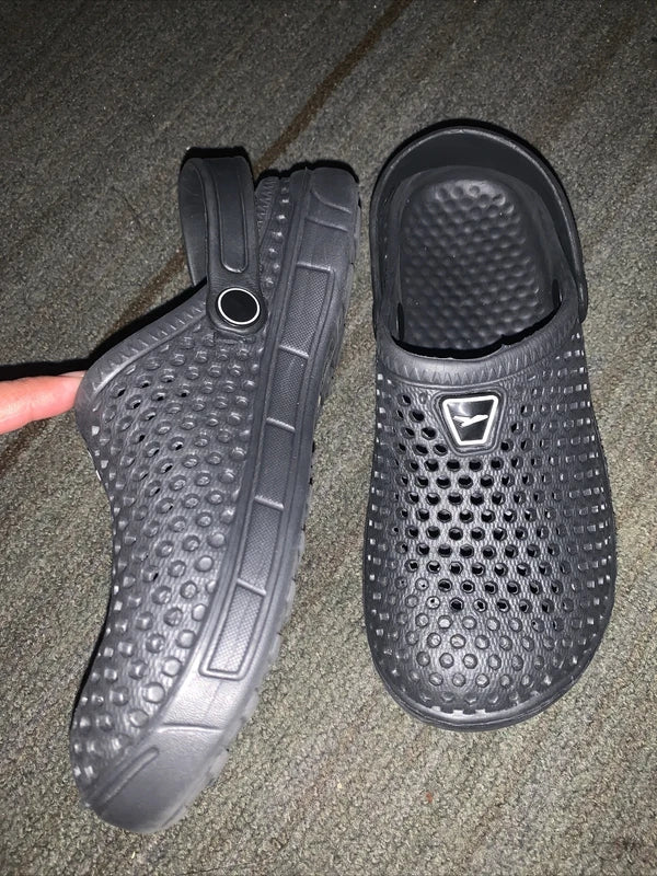 Unisex Light Non-slip Clog Sandals Slippers with Strap Size 7 Black