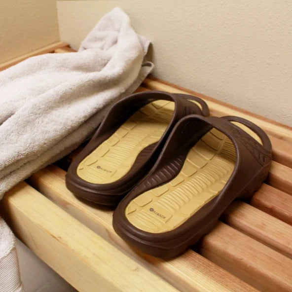 Men's Kaiback Simple Slide Brown House Shoe | Shower Beach Pool Gym Sandals