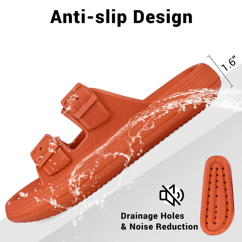 Women Men Cloud Slide Sandals Water Slippers Thicken Sole Bathroom Shoes US Size