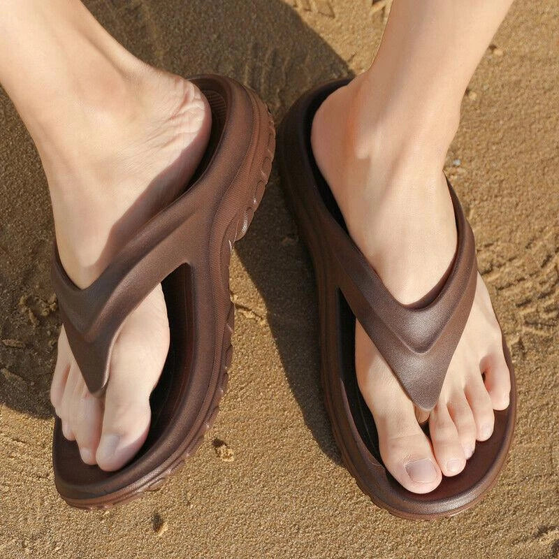 Men's Shoes Summer Slippers Toe Separators Flat Mules Soft Sandals Beach Sandals