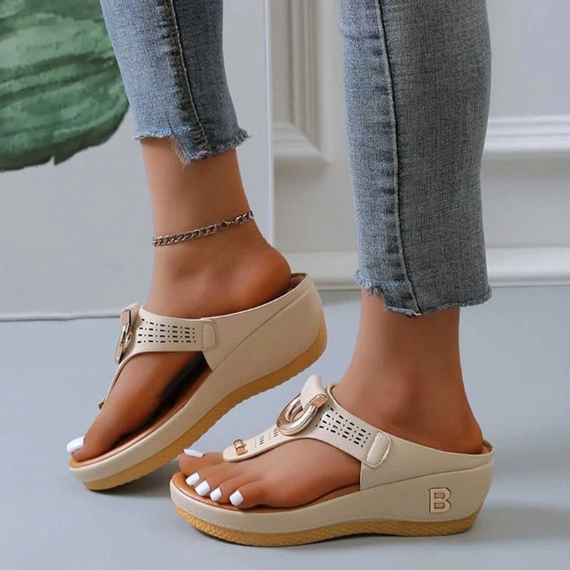 Mid-Wedge Women Orthopedic Sandals Casual Shoes Flip Flops Anti-Slip Slippers US