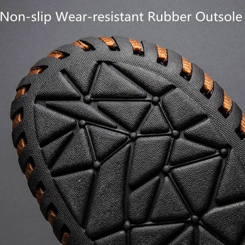 Mens Summer Sports Soft Slippers Genuine Leather Beach Shoes Casual Sandals