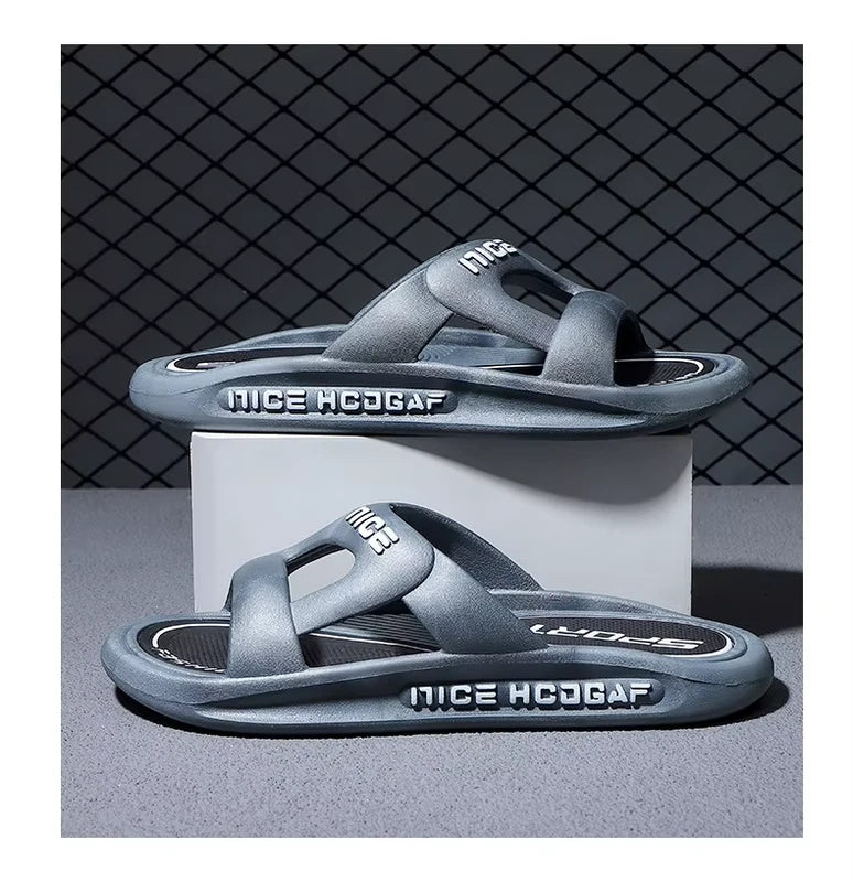 New Design Pvc Slippers for Men Sandals Non-Slip Sandals Summer Beach Size 9