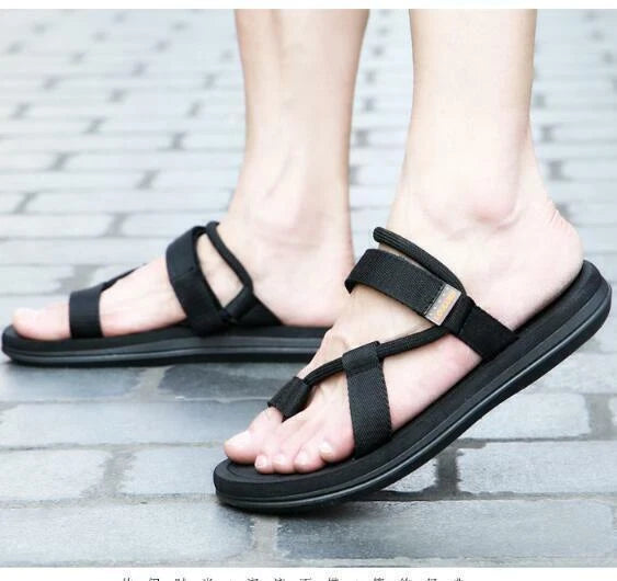 Mens Summer Beach Casual Strap Gladiator Flat Sandals Slippers Shoes Flip Flops
