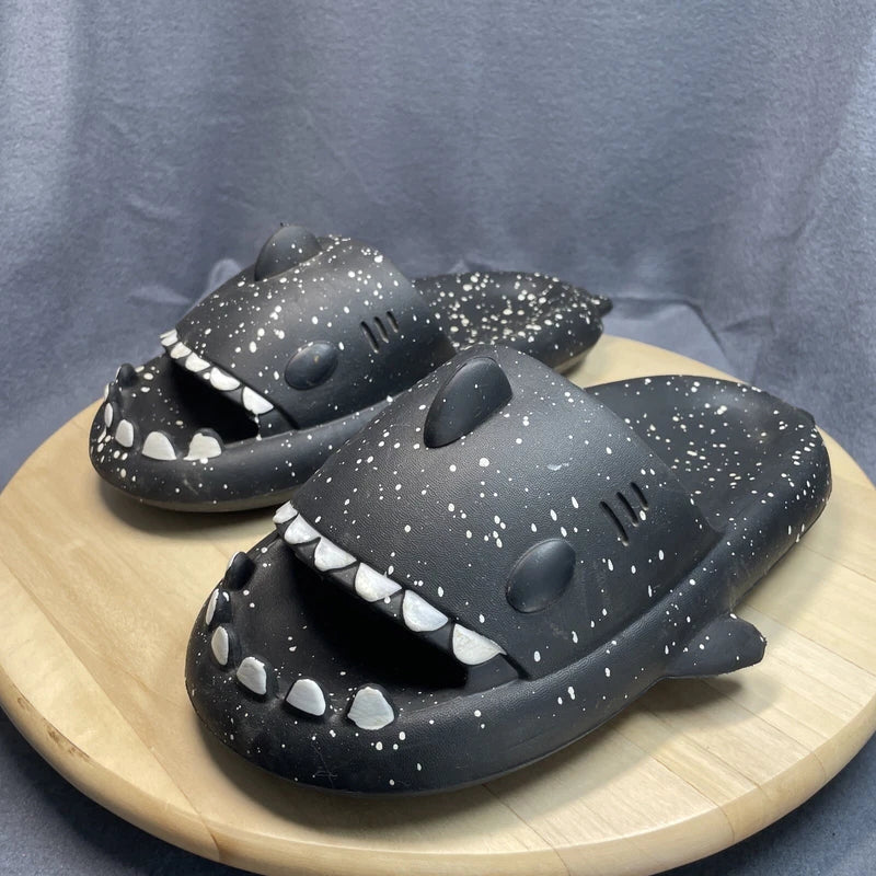 Shark Orca Slide Summer Beach Sandal Slipper Fun Silly Party Adult 40-41 M7 W9.5