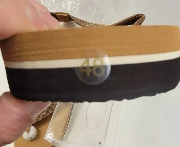 Men's Size 14 Brown Leather Flip Flop Sandals Arch Support Orthotic Comfort Foam