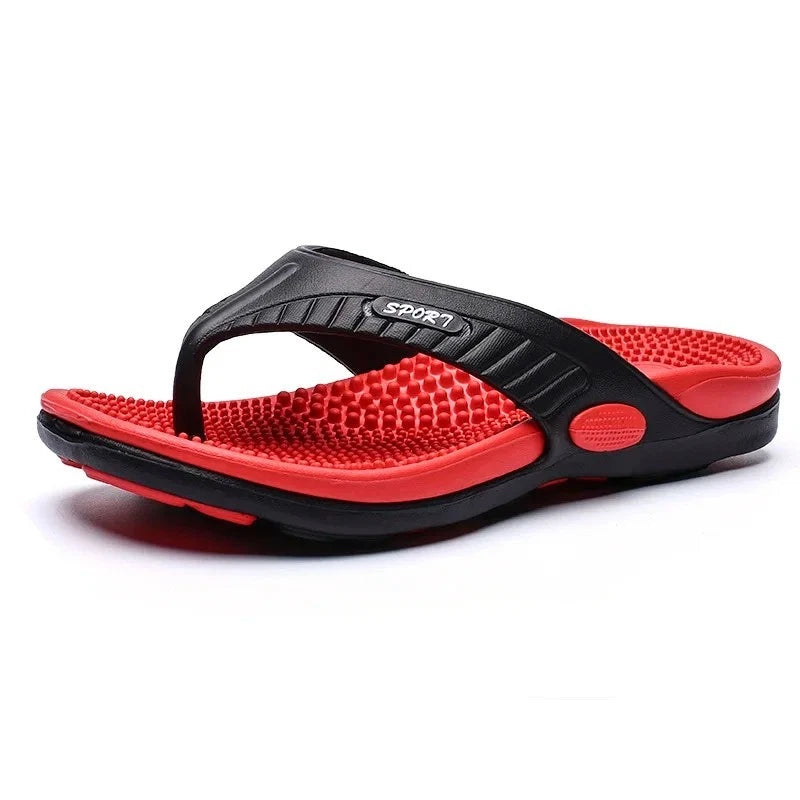 Massage Flip Flops for Men Summer Breathable Beach Shoes Sandals Men Luxury Fli