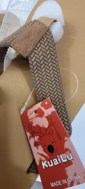 Men's Size 14 Brown Leather Flip Flop Sandals Arch Support Orthotic Comfort Foam