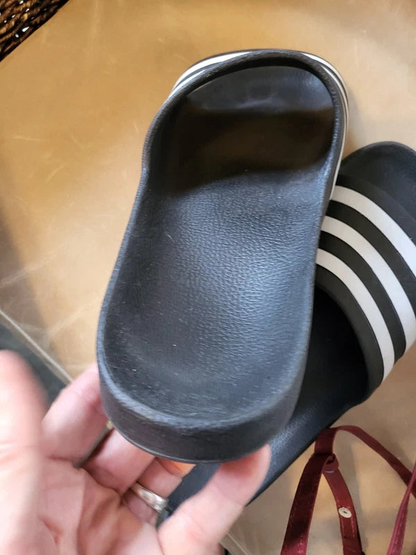 Adidas Mens Adilette Aqua Swim Black Slide Sandals  Size 6 Logo Slippers F35543
