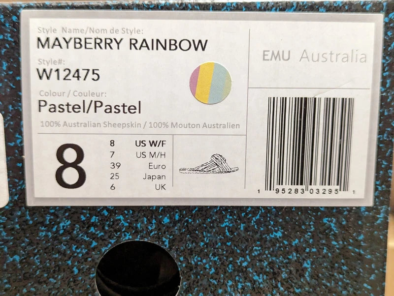 🔥BLOWOUT SALE!🔥 EMU Australia Mayberry Rainbow Pastel Slippers Sizes 6 7 8 9🔥