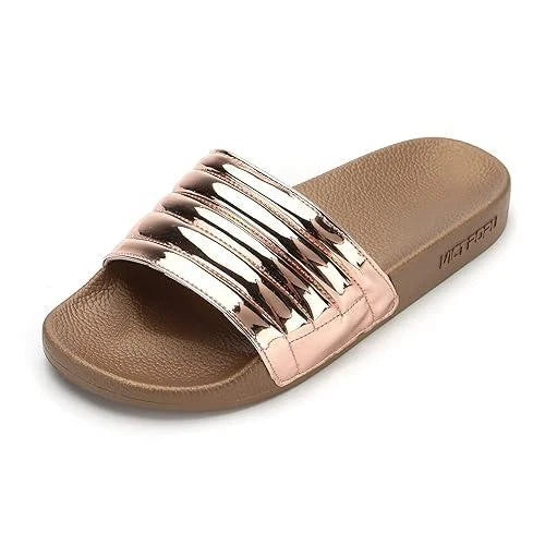 VICT POPU Womens Slides Beach House Pool Slip SIZE 10 ROSE GOLD