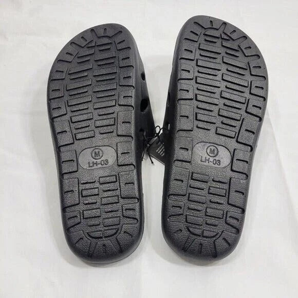 Revo Slides Slippers Men Size 9 Black Textured Footbed Athleisure Beach Resort