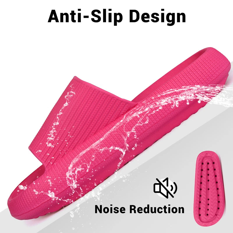 Women Men Cloud Slippers Comfort Pillow Slide Sandals Bathroom Beach Home Shoes