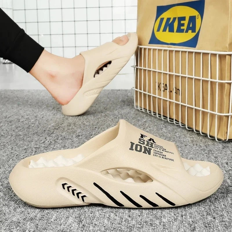 New Summer Men Massage Slippers Sides Indoor Outdoor Sandals Beach Casual Shoes