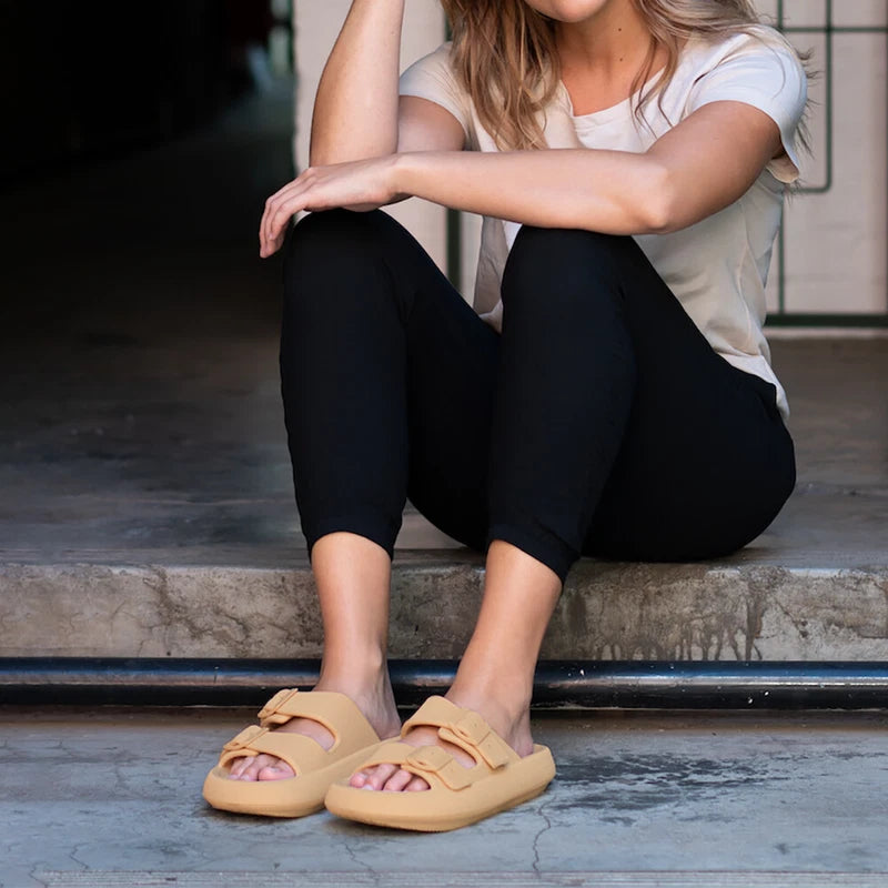 Women Men Cloud Slide Sandals Water Slippers Thicken Sole Bathroom Shoes US Size