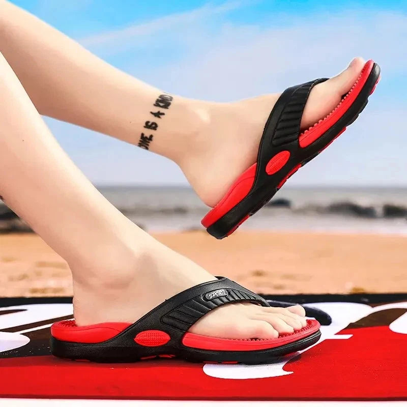Summer Slippers Men Flip Flops Beach Sandals Non-slip Casual Flat Shoes Massage