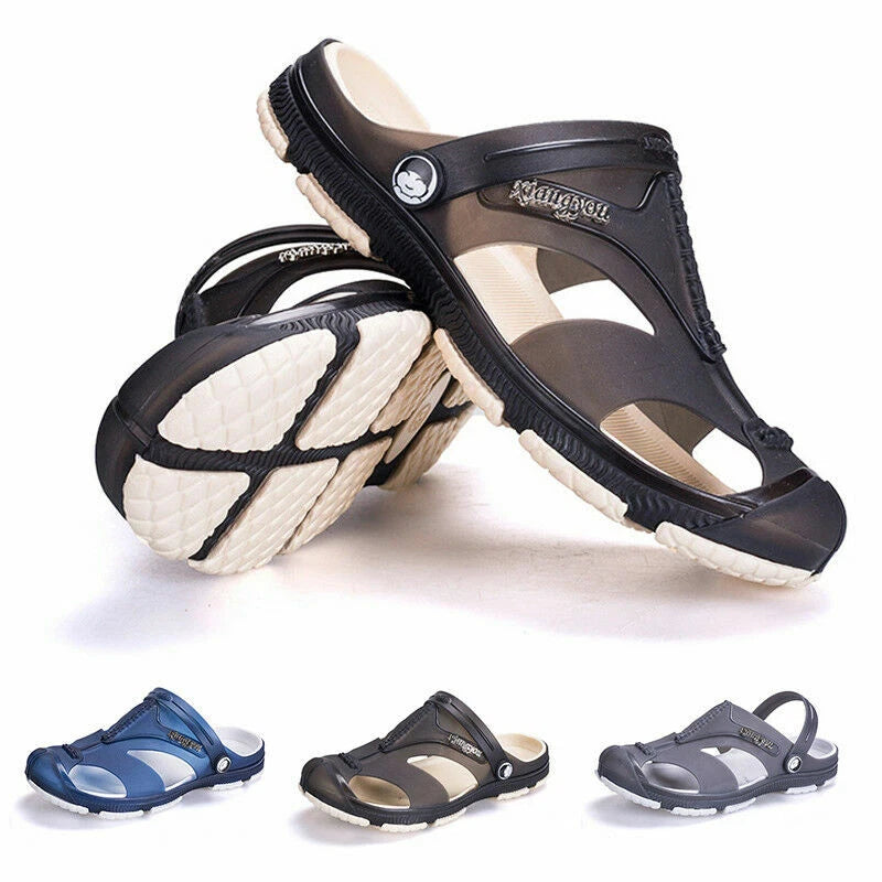 Summer Men Beach Hollow out Sandals Flip Flops Slippers Flat Heel Casual Shoes