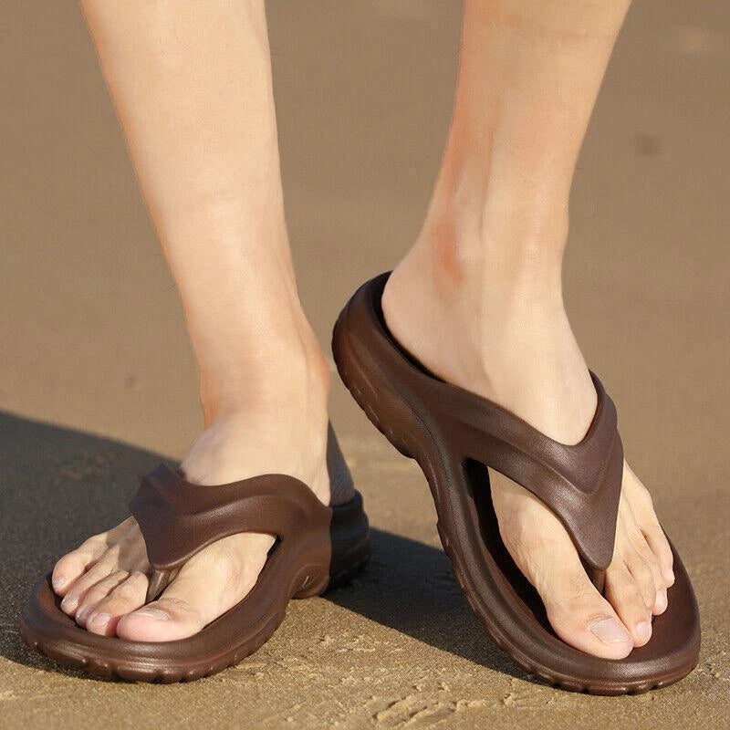 Men's Shoes Summer Slippers Toe Separators Flat Mules Soft Sandals Beach Sandals