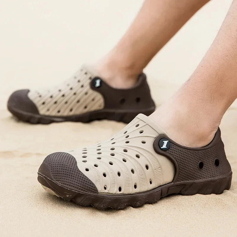 Summer Sports Men's Hollow Sandals Casual Beach Shoes Comfortable Breathable