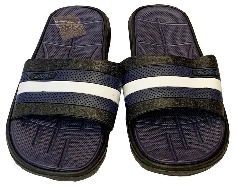 Mens Slip On Sport Sandals Slides Rubber Flip Flops Shower Slippers Pool Beach