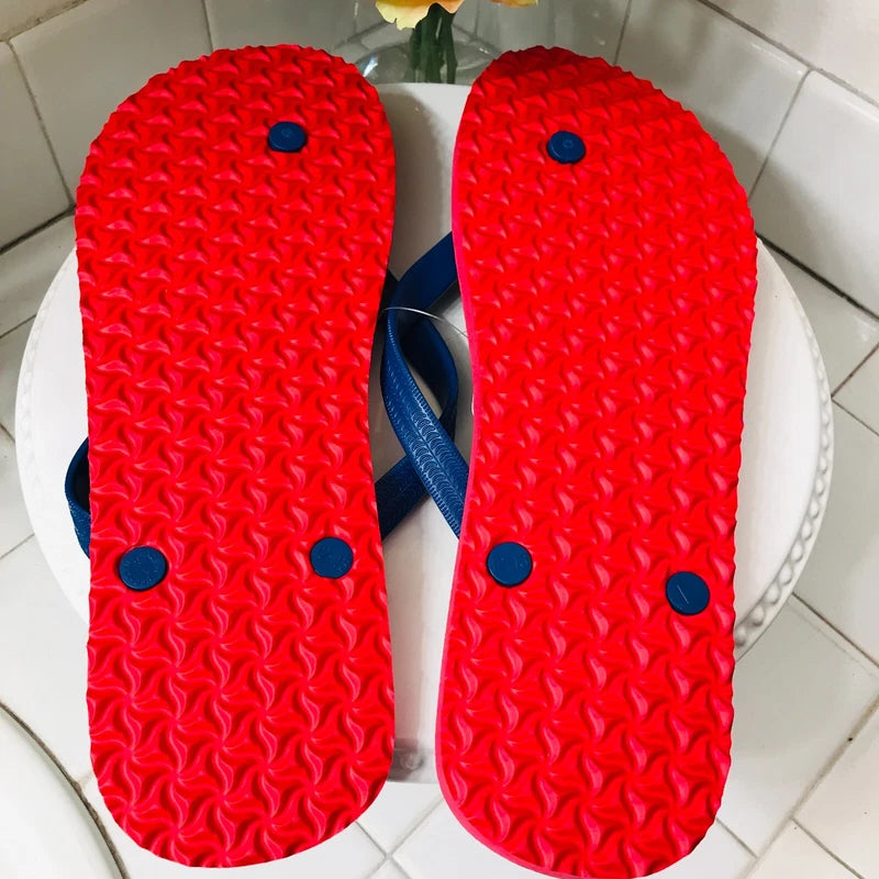 OLD NAVY Flip Flop Slippers Red Blue Stars Beach Palm Tree Size 12/13 YOU PICK 1