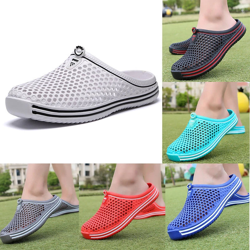 Womens Mens Summer Slippers Hollow Beach Sandals  Holiday Garden Flip Flop Shoes